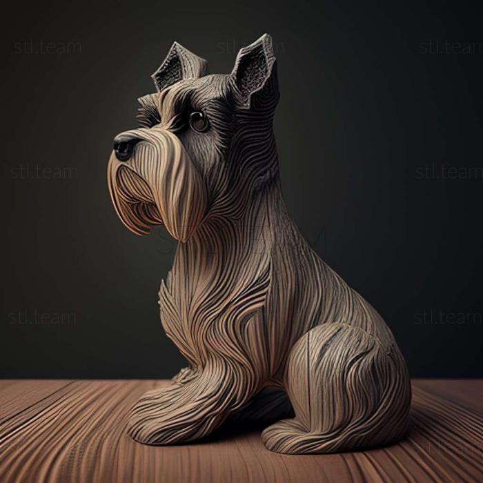 3D model Zwergschnauzer dog (STL)